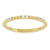 14K Gold Round Lab-Grown Diamond Beaded Anniversary Band – 1/8 CTW - Yellow Gold - view 3