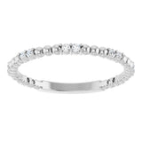 Platinum Round Natural Diamond Beaded Anniversary Band – 1/8 CTW - view 3