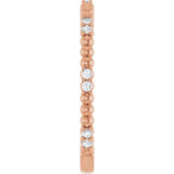 14K Gold Round Lab-Grown Diamond Beaded Anniversary Band – 1/8 CTW - Rose Gold - view 4
