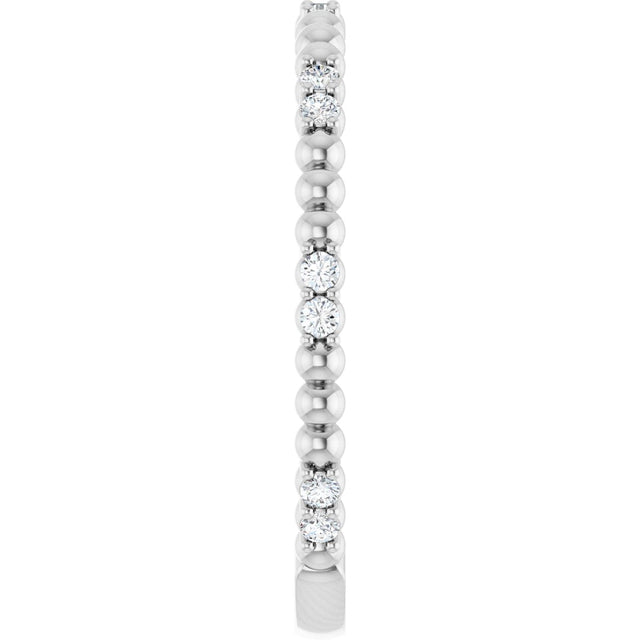 Platinum Round Lab-Grown Diamond Beaded Anniversary Band – 1/8 CTW - view 4