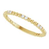 14K Gold Round Lab-Grown Diamond Beaded Anniversary Band – 1/8 CTW - Yellow Gold - view 5