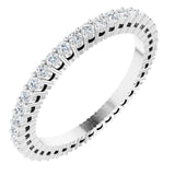 Platinum Round Natural Diamond Shared-Prong Eternity Band – 1.3 mm Stones (3/8–1/2 CTW)