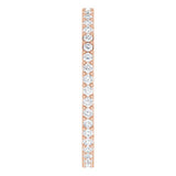 14K Gold Round Natural Diamond Shared-Prong Eternity Band – 1.3 mm Stones (3/8–1/2 CTW) - Rose Gold - view 4