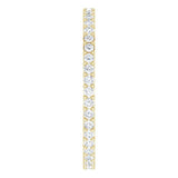 14K Gold Round Natural Diamond Shared-Prong Eternity Band – 1.3 mm Stones (3/8–1/2 CTW) - Yellow Gold - view 4