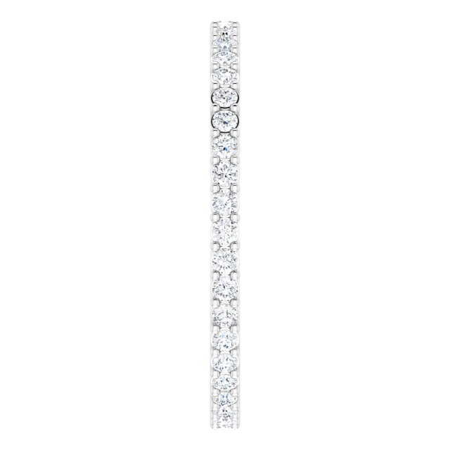 14K Gold Round Natural Diamond Shared-Prong Eternity Band – 1.3 mm Stones (3/8–1/2 CTW) - White Gold - view 4