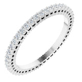 Platinum Round Natural Diamond Shared-Prong Eternity Band – 1.3 mm Stones (3/8–1/2 CTW)