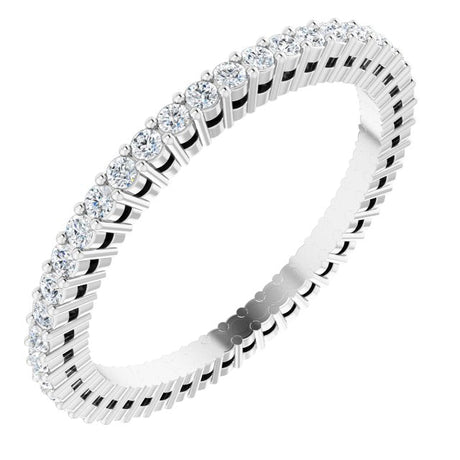 Platinum Round Lab-Grown Diamond Shared-Prong Eternity Band – 1.3 mm Stones (3/8–1/2 CTW)