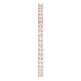 14K Gold Round Natural Diamond Shared-Prong Eternity Band – 1.3 mm Stones (3/8–1/2 CTW) - Rose Gold - view 4