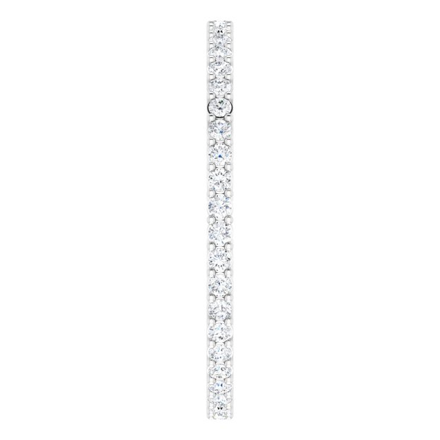 14K Gold Round Natural Diamond Shared-Prong Eternity Band – 1.3 mm Stones (3/8–1/2 CTW) - White Gold - view 4