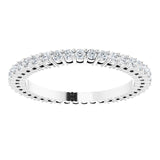 14K Gold Round Natural Diamond Shared-Prong Eternity Band – 1.3 mm Stones (3/8–1/2 CTW) - White Gold - view 3