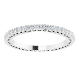 14K Gold Round Natural Diamond Shared-Prong Eternity Band – 1.3 mm Stones (3/8–1/2 CTW) - White Gold - view 3