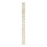 14K Gold Round Natural Diamond Shared-Prong Eternity Band – 1.3 mm Stones (3/8–1/2 CTW) - Yellow Gold - view 4