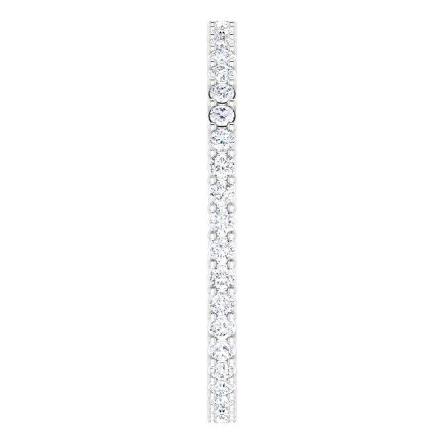 14K Gold Round Lab-Grown Diamond Shared-Prong Eternity Band – 1.3 mm Stones (3/8–1/2 CTW) - White Gold - view 4