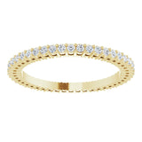 14K Gold Round Natural Diamond Shared-Prong Eternity Band – 1.3 mm Stones (3/8–1/2 CTW) - Yellow Gold - view 3
