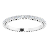 14K Gold Round Natural Diamond Shared-Prong Eternity Band – 1.3 mm Stones (3/8–1/2 CTW) - White Gold - view 3
