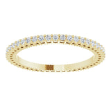 14K Gold Round Natural Diamond Shared-Prong Eternity Band – 1.3 mm Stones (3/8–1/2 CTW) - Yellow Gold - view 3