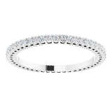 14K Gold Round Natural Diamond Shared-Prong Eternity Band – 1.3 mm Stones (3/8–1/2 CTW) - White Gold - view 3