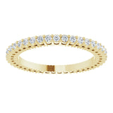 14K Gold Round Natural Diamond Shared-Prong Eternity Band – 1.3 mm Stones (3/8–1/2 CTW) - Yellow Gold - view 3