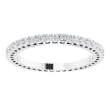 14K Gold Round Lab-Grown Diamond Shared-Prong Eternity Band – 1.3 mm Stones (3/8–1/2 CTW) - White Gold - view 3