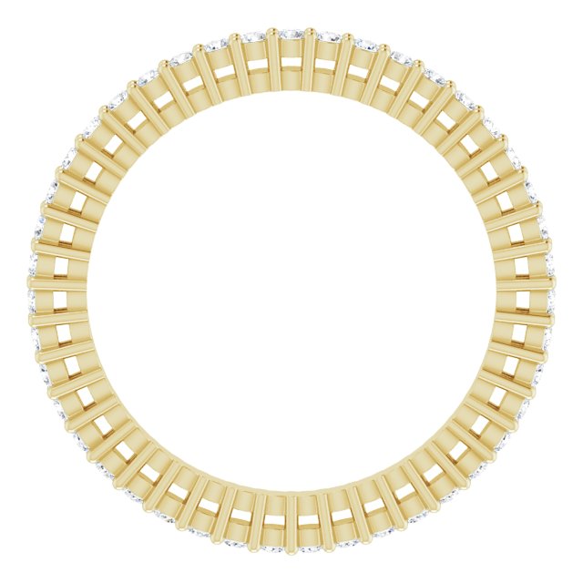 14K Gold Round Lab-Grown Diamond Shared-Prong Eternity Band – 1.3 mm Stones (3/8–1/2 CTW) - Yellow Gold - view 2