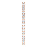 14K Gold Round Natural Diamond Shared-Prong Eternity Band – 1.3 mm Stones (3/8–1/2 CTW) - Rose Gold - view 4