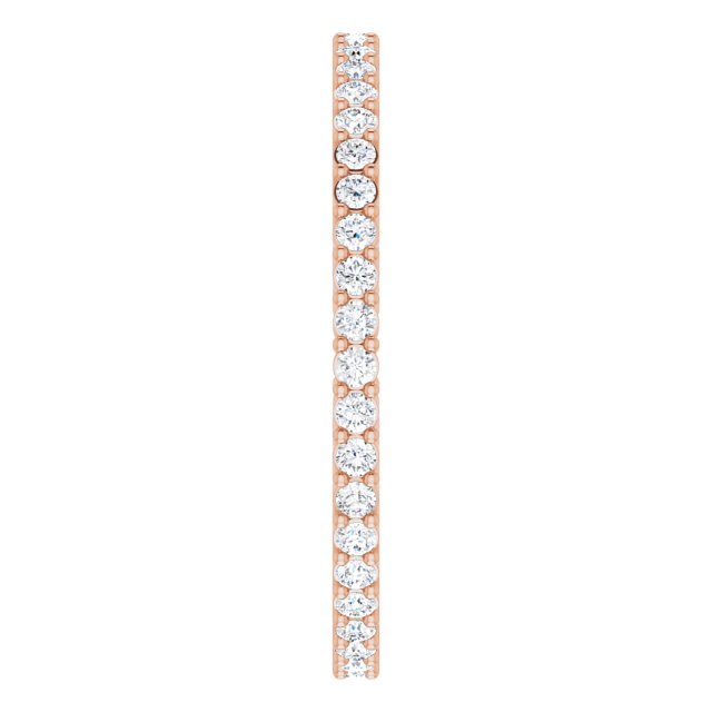 14K Gold Round Lab-Grown Diamond Shared-Prong Eternity Band – 1.3 mm Stones (3/8–1/2 CTW) - Rose Gold - view 4