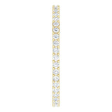 14K Gold Round Natural Diamond Shared-Prong Eternity Band – 1.3 mm Stones (3/8–1/2 CTW) - Yellow Gold - view 4