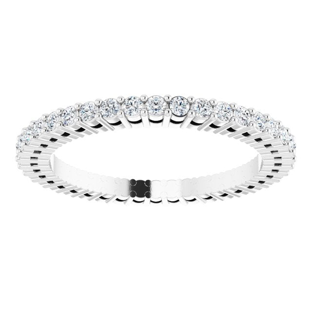 Platinum Round Natural Diamond Shared-Prong Eternity Band – 1.3 mm Stones (3/8–1/2 CTW) - view 3