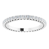14K Gold Round Lab-Grown Diamond Shared-Prong Eternity Band – 1.3 mm Stones (3/8–1/2 CTW) - White Gold - view 3