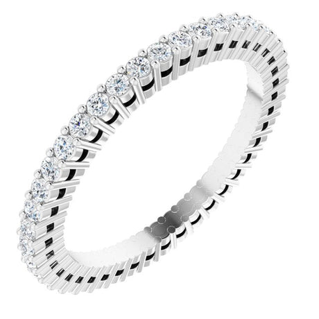 Platinum Round Lab-Grown Diamond Shared-Prong Eternity Band – 1.3 mm Stones (3/8–1/2 CTW)