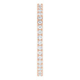 14K Gold Round Natural Diamond Shared-Prong Eternity Band – 1.3 mm Stones (3/8–1/2 CTW) - Rose Gold - view 4
