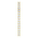 14K Gold Round Natural Diamond Shared-Prong Eternity Band – 1.3 mm Stones (3/8–1/2 CTW) - Yellow Gold - view 4
