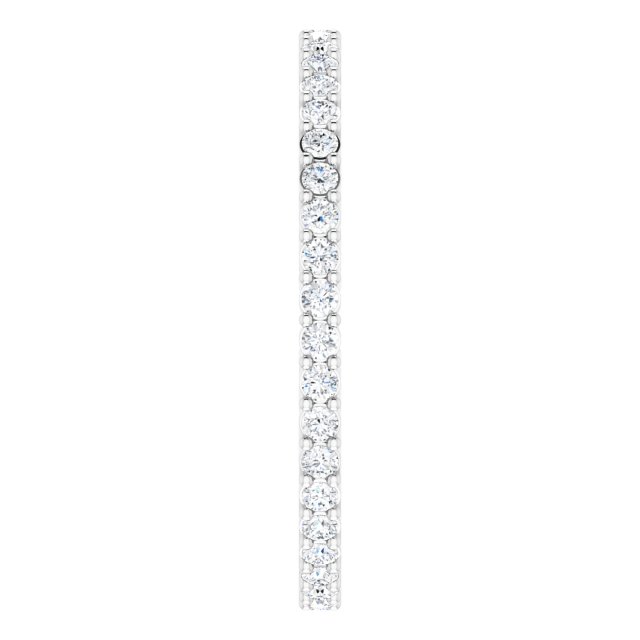 14K Gold Round Natural Diamond Shared-Prong Eternity Band – 1.3 mm Stones (3/8–1/2 CTW) - White Gold - view 4
