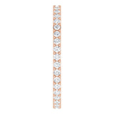 14K Gold Round Lab-Grown Diamond Shared-Prong Eternity Band – 1.3 mm Stones (3/8–1/2 CTW) - Rose Gold - view 4