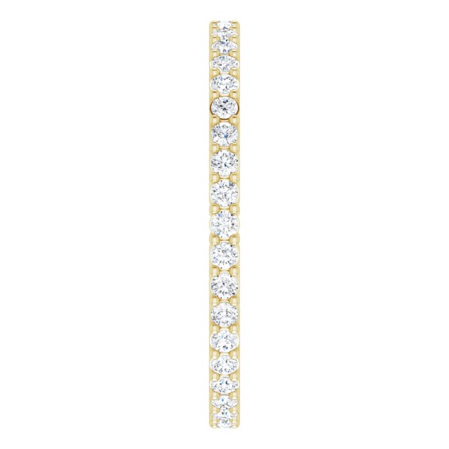 14K Gold Round Lab-Grown Diamond Shared-Prong Eternity Band – 1.3 mm Stones (3/8–1/2 CTW) - Yellow Gold - view 4