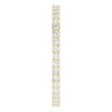 14K Gold Round Natural Diamond Shared-Prong Eternity Band – 1.3 mm Stones (3/8–1/2 CTW) - Yellow Gold - view 4