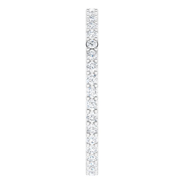 14K Gold Round Lab-Grown Diamond Shared-Prong Eternity Band – 1.3 mm Stones (3/8–1/2 CTW) - White Gold - view 4