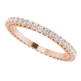14K Gold Round Natural Diamond Shared-Prong Eternity Band – 1.3 mm Stones (3/8–1/2 CTW) - Rose Gold - view 5