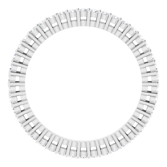 14K Gold Round Natural Diamond Shared-Prong Eternity Band – 1.3 mm Stones (3/8–1/2 CTW) - White Gold - view 2