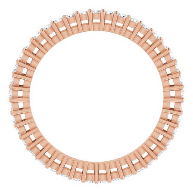 14K Gold Round Lab-Grown Diamond Shared-Prong Eternity Band – 1.3 mm Stones (3/8–1/2 CTW) - Rose Gold - view 2