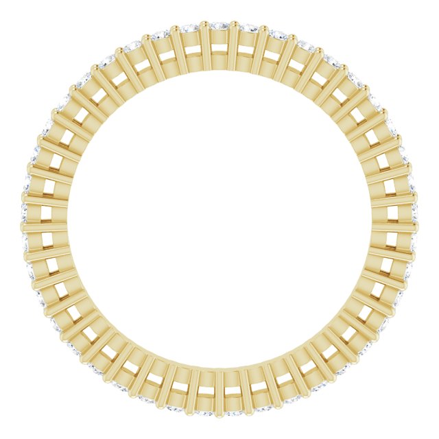 14K Gold Round Lab-Grown Diamond Shared-Prong Eternity Band – 1.3 mm Stones (3/8–1/2 CTW) - Yellow Gold - view 2