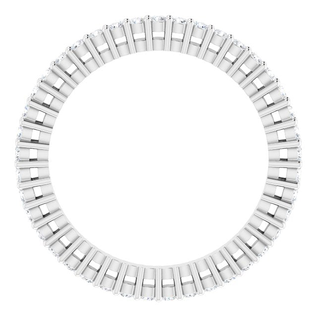 14K Gold Round Natural Diamond Shared-Prong Eternity Band – 1.3 mm Stones (3/8–1/2 CTW) - White Gold - view 2