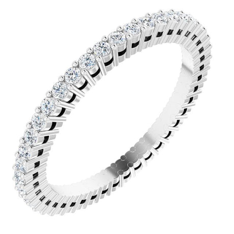 Platinum Round Lab-Grown Diamond Shared-Prong Eternity Band – 1.3 mm Stones (3/8–1/2 CTW)