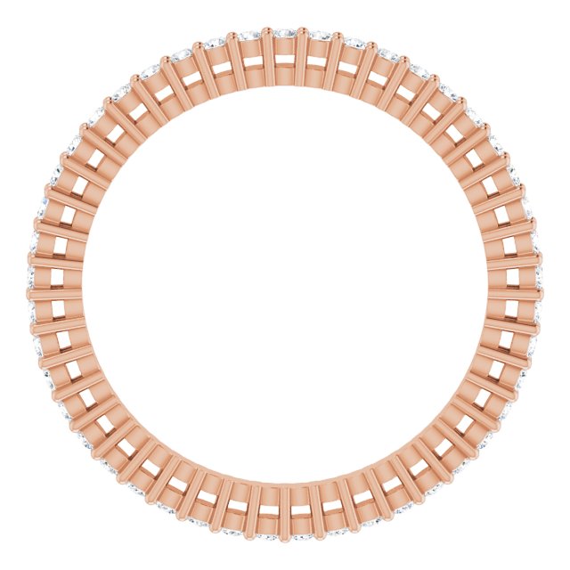 14K Gold Round Lab-Grown Diamond Shared-Prong Eternity Band – 1.3 mm Stones (3/8–1/2 CTW) - Rose Gold - view 2