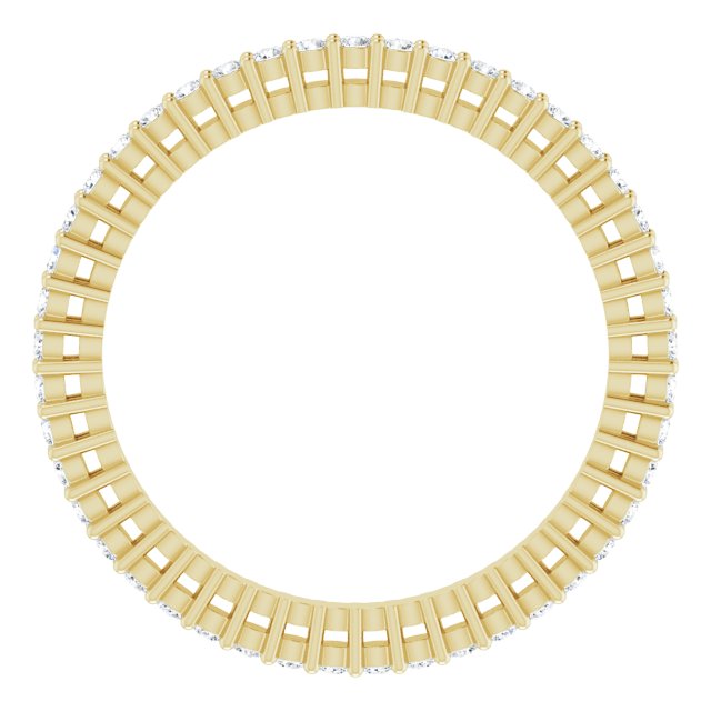 14K Gold Round Lab-Grown Diamond Shared-Prong Eternity Band – 1.3 mm Stones (3/8–1/2 CTW) - Yellow Gold - view 2