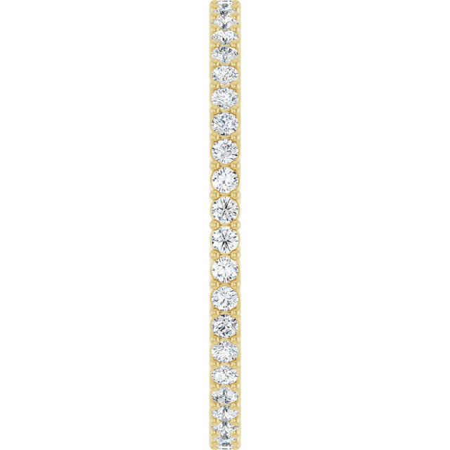 14K Gold Round Lab-Grown Diamond Shared-Prong Eternity Band – 1.3 mm Stones (3/8–1/2 CTW) - Yellow Gold - view 4