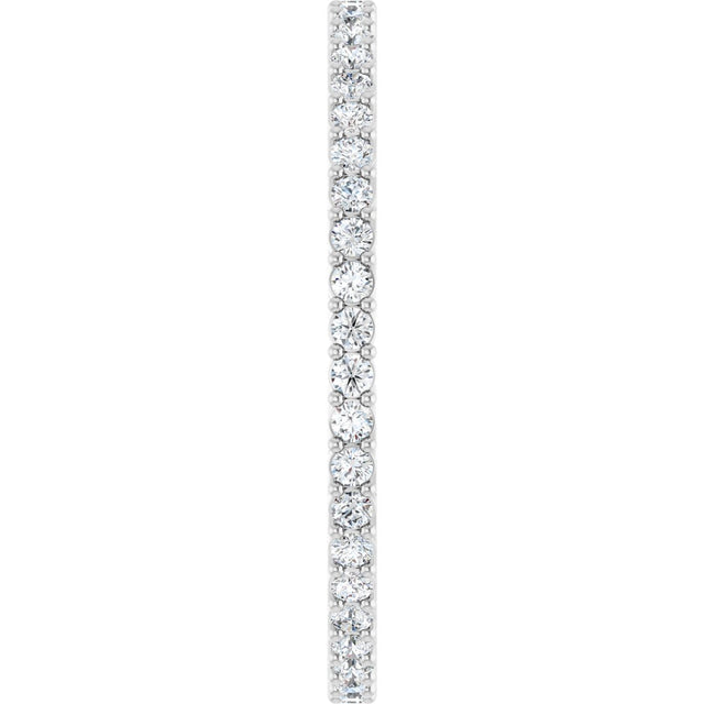 14K Gold Round Lab-Grown Diamond Shared-Prong Eternity Band – 1.3 mm Stones (3/8–1/2 CTW) - White Gold - view 4