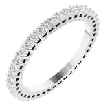 14K Gold Round Lab-Grown Diamond Shared-Prong Eternity Band – 1.3 mm Stones (3/8–1/2 CTW) - White Gold