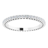 14K Gold Round Natural Diamond Shared-Prong Eternity Band – 1.3 mm Stones (3/8–1/2 CTW) - White Gold - view 3