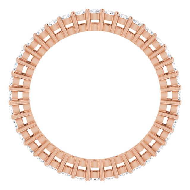 14K Gold Round Lab-Grown Diamond Shared-Prong Eternity Band – 1.5 mm Stones (1/2 CTW) - Rose Gold - view 2